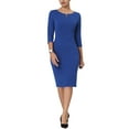 thumbnail image 3 of MODA NOVA Juniors Sheath Dress Zipper Neck Pencil Wear-to-Work Dress, 3 of 6