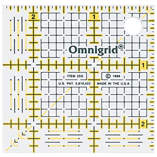 Omnigrid 2-1/2-Inch by 2-1/2 -Inch Grid Ruler Multi-Colored