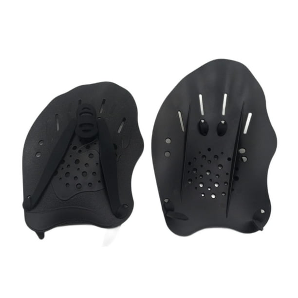 Paletas de natación, guantes acuáticos, equipo ligero de entrenamiento de fuerza para piscina, paletas de natación, aletas de mano para adultos, Negro