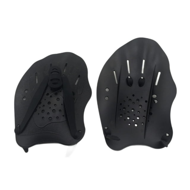 Paletas de natación, suministros para remos de natación, guantes de entrenamiento físico prácticos, aletas de mano para niños, adultos, hombres y Negro