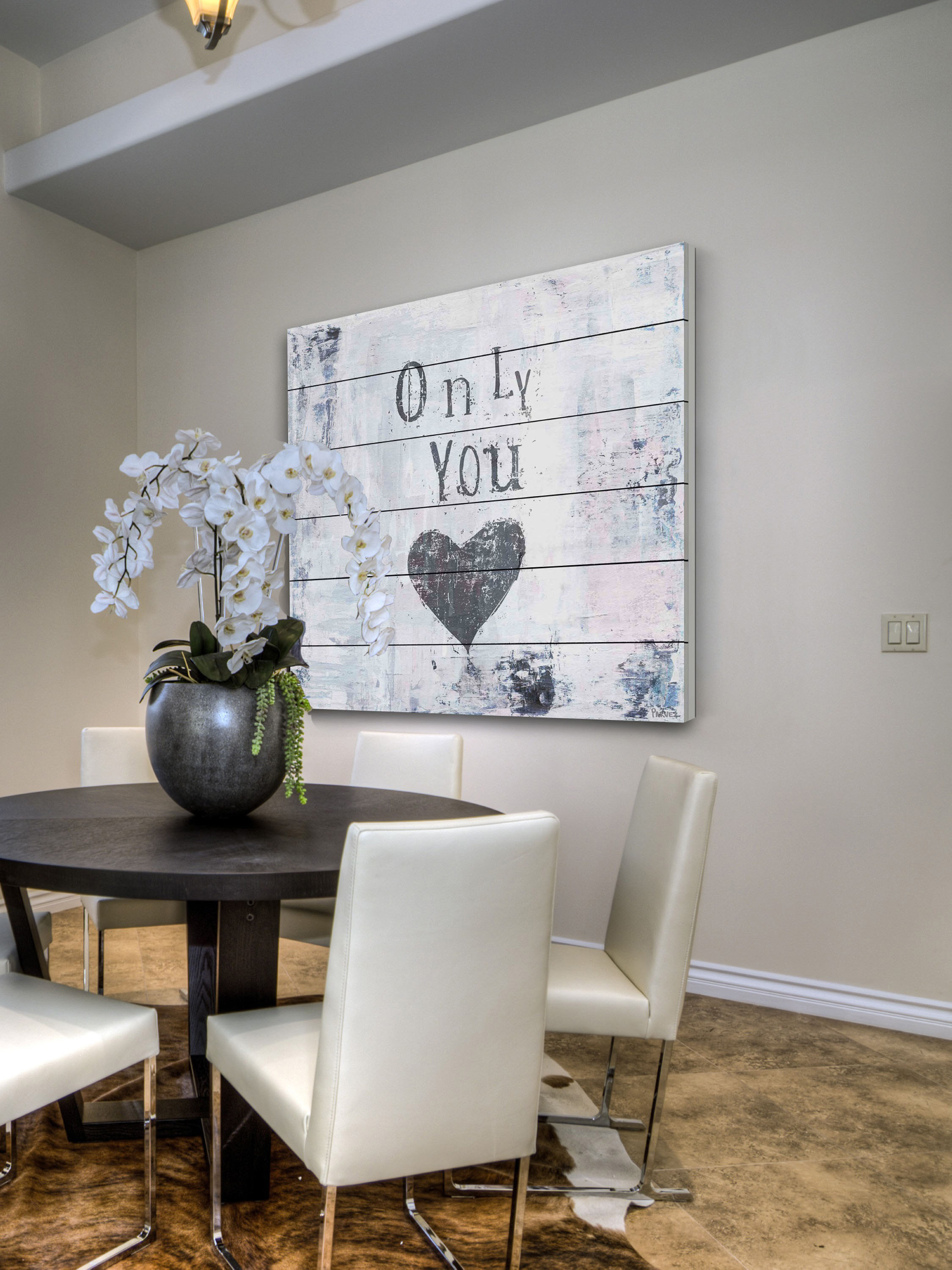 "Only You" Painting Print on White Wood