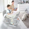 thumbnail image 5 of 70CM Lifting table top can tilt children's study desk and chair gray (with reading frame and USB lamp), 5 of 9