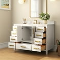 thumbnail image 3 of 48 in. W x 22 in. D x 34 in. H Single Sink Freestanding White Bath Vanity with Engineered Marble Top, 3 Faucet Hole, 3 of 15