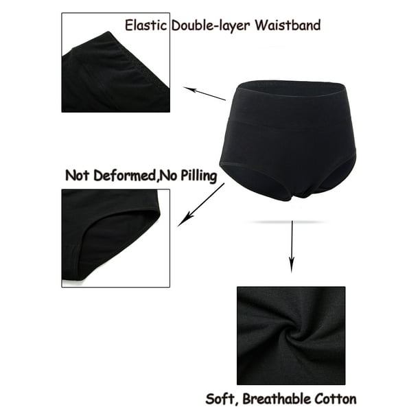 Women's Seamless 4 Pack Underwear Seamless High Waist Underwear Cotton  Briefs Tummy Control Stretch Panties 
