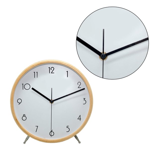 Reloj de mesa de madera Apooke con números arábigos de 8 pulgadas, silencioso, funciona con pilas, moderno y sencillo, para dormitorio.