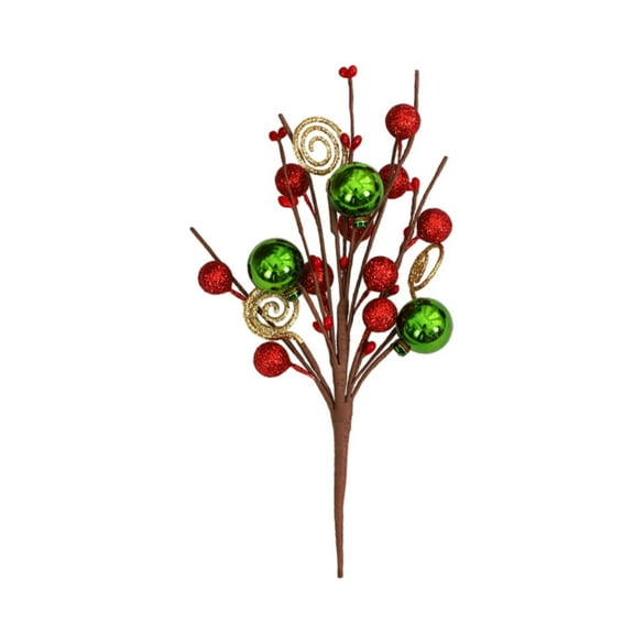 yotijay 6 Pieces Christmas Picks Christmas Tree Branch Toppers Red Green