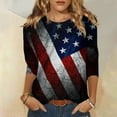 thumbnail image 2 of 4th of July 3/4 Sleeve Shirt for Women Independence Day Patriotic Shirt USA Flag T-Shirt Cute Graphic Tees USA Flag Patriotic Tshirts Tunic Tops, 2 of 6