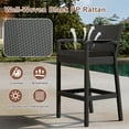 thumbnail image 6 of QinaQin Outdoor Wicker Bar Stools Set of 2, 30" Bar Height Patio Chairs with Thick Cushions, All-Weather Rattan, Backrest & Footrest for Backyard, Pool, Balcony, 6 of 6