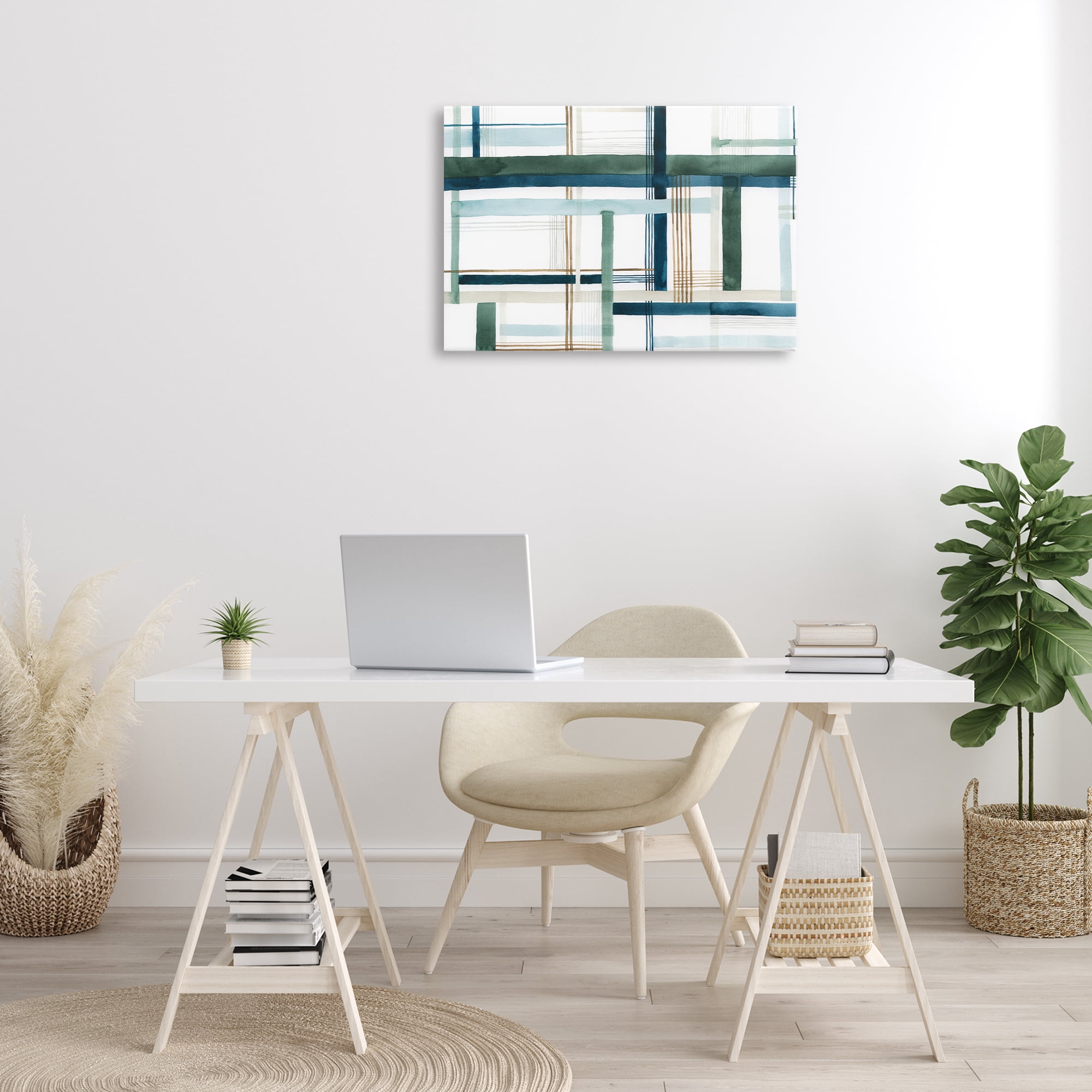 Stupell Industries Layered Woven Pattern Abstract Painting Gallery Wrapped Canvas Art Print Wall Art, 30 x 20