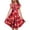 Red, variant on Tween Girls Dresses 4Th Of July Print Flutter Sleeve Tiered Red White Blue Patriotic A Line Pockets Party Kids Dress