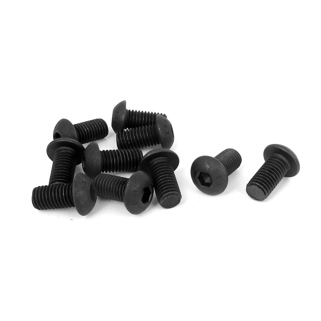 Uxcell M10 x 20mm Alloy Steel Hex Socket Button Head Machine Screws Black 10 Pcs