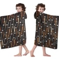 thumbnail image 4 of Black Baseball Bats and Balls Pattern Hooded Bath Towel，60"x35" for Ages 3 To 12 Kids, Quick Dry Lightweight Soft Microfiber Hood Beach Towel Cover Up for Kids, 4 of 7