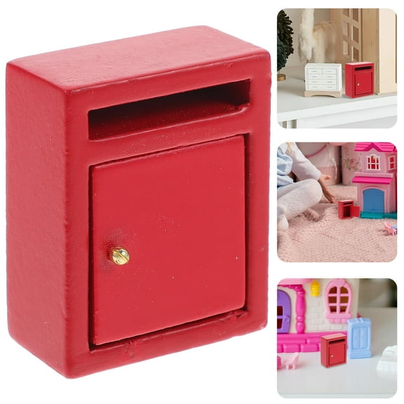 HEMOTON Realistic Red Mini Mailbox Toy for Decoration Made of Synthetic Material Perfect for Mini House 4.5 Inches