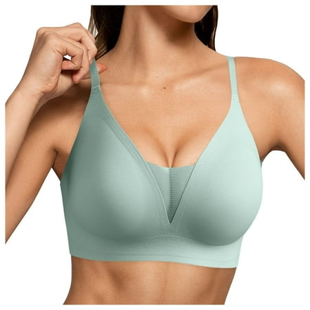 Zshosam Women Sexy Lace Front Button Shaping Cup Adjustable Shoulder Strap Large Size Underwire Bra(Light Green M)