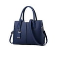 thumbnail image 2 of LAVA Women Leather Handbags Vintage Ladies Purses Leather Satchel Shoulder Crossbody Bags Tote Commuter Bags for Business Work Office Travel Navy Blue, 2 of 9