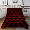 thumbnail image 1 of Erosebridal Red Honeycomb Coverlet Set Queen, Neon Geometry Bedding Set, Abstract Room Decor 3pcs, 1 of 5