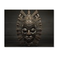 thumbnail image 3 of Designart "Tribal Makonde African Mask I" African Tribal Print on Natural Pine Wood, 3 of 5
