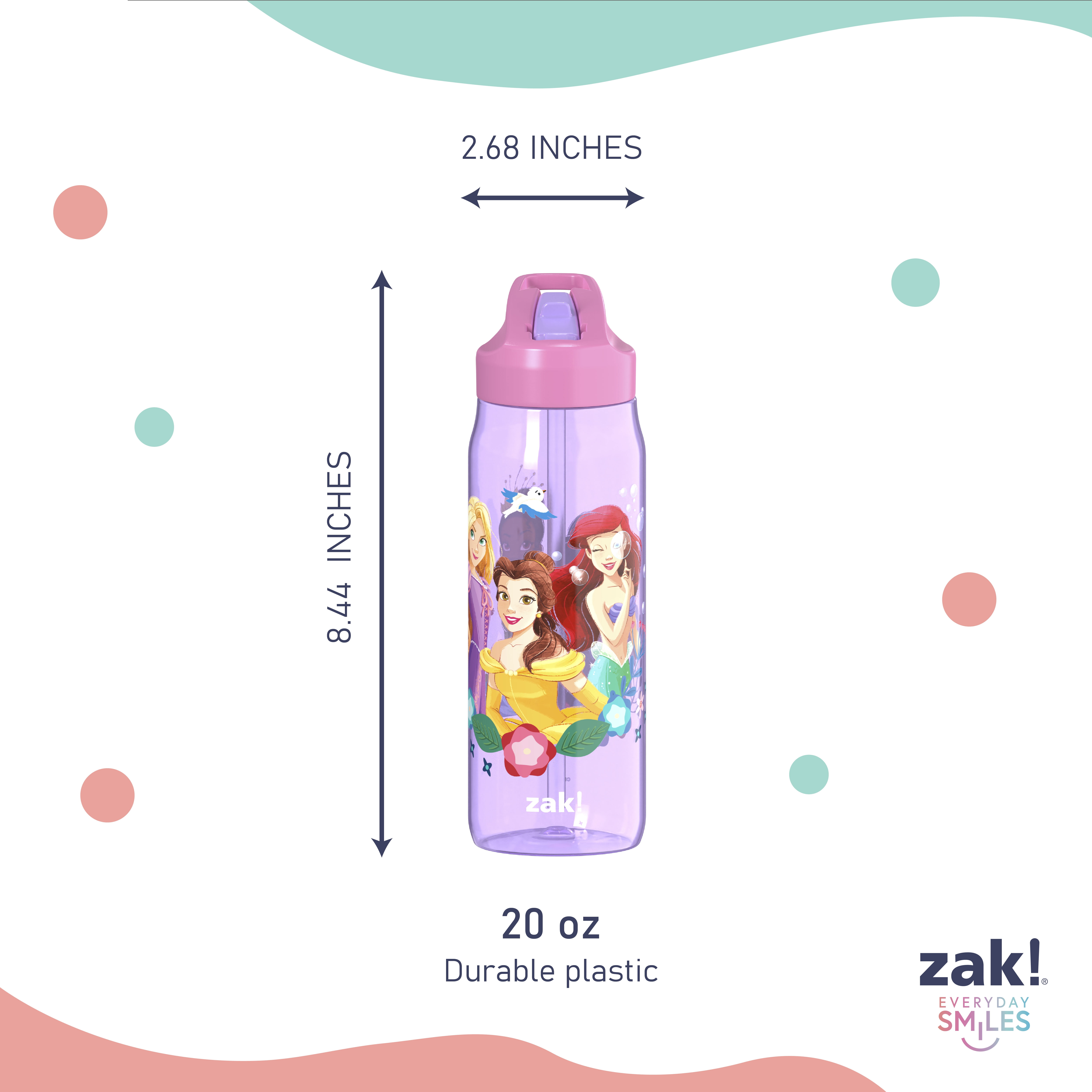 Zak Designs - Brandclub - Zak Designs 2 Pack 20oz Bottle Princess