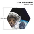 thumbnail image 2 of Fuzoiu Cat Astronaut Print Leather Coasters Set,Drink Coasters Set of 4,for Tabletop Protection, Durable PVC Coasters,Home Décor and Housewarming Gift-Hexagon, 2 of 6