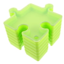Milisten 6 Pcs Puzzle Organizer with Cover for Sorting and Storing Green Plastic Home Use