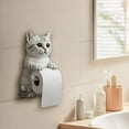thumbnail image 5 of KeirineCC Decorative Cat Toilet Paper Holder,White and Cream,Wall Mount Bathroom Tissue Dispenser with Ragdoll Design,6x8 Inches,1 Pcs,for Cat Lovers (Silver Gradient), 5 of 5
