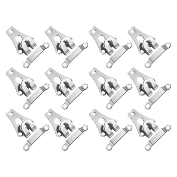 Uxcell 12set Hooks and Eyes Closure Sets 13mm Metal Hook and Eye Sewing Clasp Snaps Fasteners for Clothing Bra Trousers Pants DIY Craft, Silver Tone