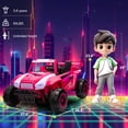 thumbnail image 3 of 24V 2-Seater Kids Ride On Car Electric Off-Road UTV Side by Side with 2WD Powered Wheel Electric Vehicle with Remote Control, Bluetooth, LED Light Gift for Boys and Girls 3-8 Aged-Pink, 3 of 7