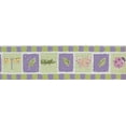 thumbnail image 2 of Libellule Papillon Dame Bug Sauterelle Pourpre Vert Papier Peint Frontière pour les Enfants Retro Design, Rouler 15' x 6.87'', 2 of 3