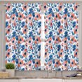 thumbnail image 3 of Ambesonne Floral Valance & Curtain 3 Pcs Set, Vintage Cottagecore Flowers, 55"x45", Coral Blue White, 3 of 7