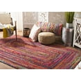 thumbnail image 3 of SAFAVIEH Braided Daphne Geometric Cotton Reversible Area Rug, Red/Multi, 5' x 8', 3 of 11