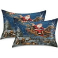 thumbnail image 2 of GZHJMY Christmas Santa Satin Pillowcase, Soft Breathable Silk Pillow Case with Envelope Closure for Hair and Skin, Standard Size 26 x 20 Inch Home Decor, 2 of 7