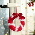 thumbnail image 2 of Yhmxh Christmas Hanging Ornaments Gold Bells, Christmas Tree Decoration with Red Bow, Small Plush Wreath Xmas Winter Party Hanging Decorations for Kitchen Cabinets, Window, Christmas Wreath Decor, 2 of 7