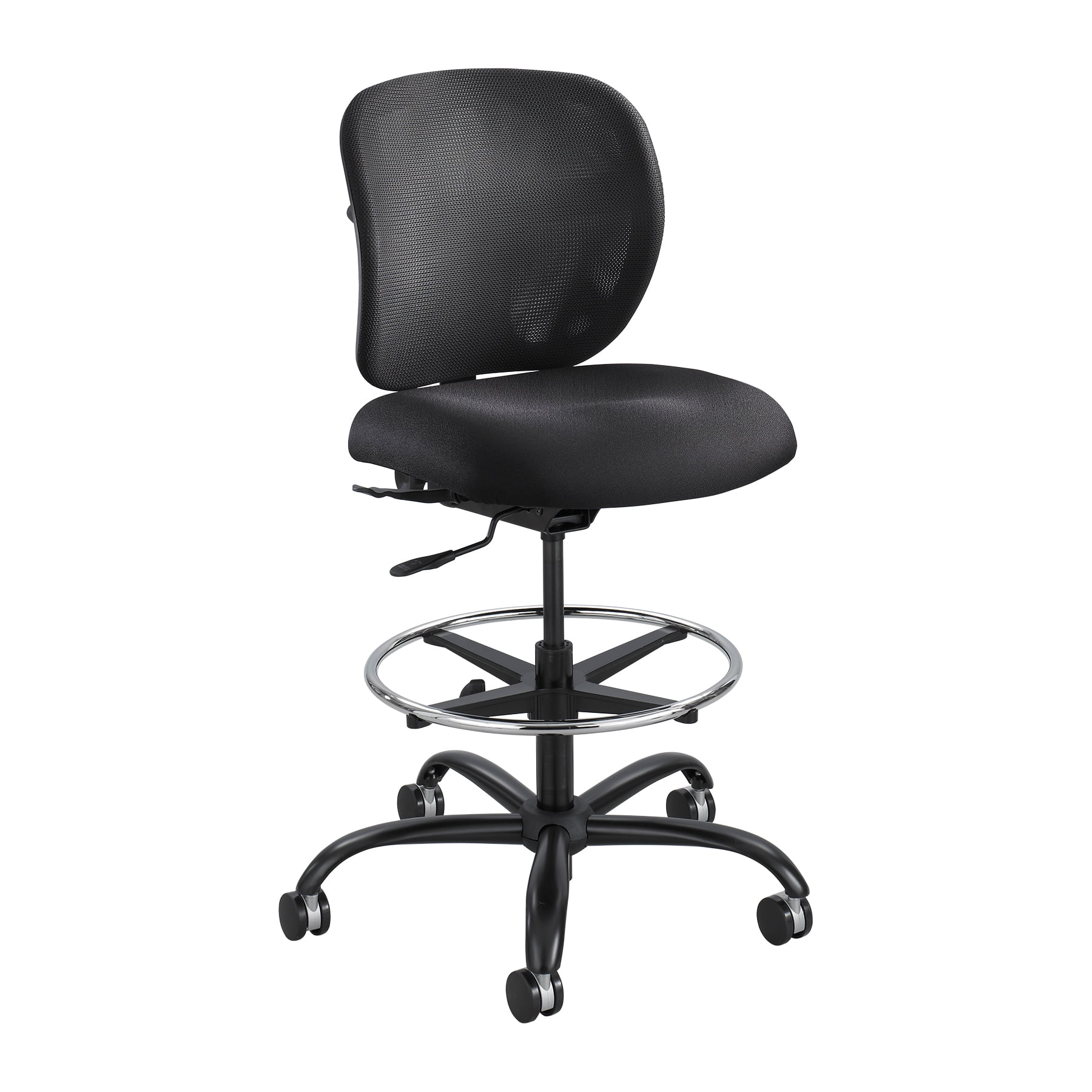 3394bv Vue 350 Lbs Weight Capacity Breathable Mesh Back Big Tall Heavy Duty Extended Height Black Vinyl Office Chair Stool