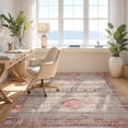 thumbnail image 3 of Design&I 5'x7' Washable Area Rug Assorted Boho Checkered Vintage Motif Farmhouse Hallway Door for Dining Room, Under Table, Home Office, Snag-Free, Skid-Resistant, 3 of 7