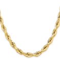 thumbnail image 3 of Diamond2Deal 14K Yellow Gold 7 mm Semi Solid Rope Chain Necklace for Mens 24", 3 of 7