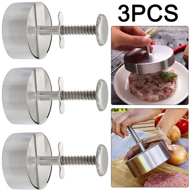 Molde para Hamburguesas Accesorios Herramientas Acero Inoxidable 3 Uds. (8CM)