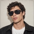 thumbnail image 4 of SA106 Snug Double Bridge Flat Top Retro Square Aviator Sunglasses / Tortoise - Black, 4 of 7
