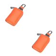 thumbnail image 4 of Cartera de cuero retro Qarigey monedero portátil de viaje para llaves de la escuela cierre de cremallera color Naranja 2piezas, 4 of 6