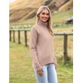 thumbnail image 4 of Zeagoo Women' Turtleneck Sweater Fall Winter Chunky Knitted Pullover High Low Hem Trendy Basic Jumper Top, 4 of 5