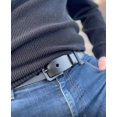thumbnail image 2 of Beep Free® 1-3/8-inch 35MM | Black Italian Leather Belt | Size 50-52 | Airport Security Checkpoint Friendly | Metal Free | Nickel Free | Hypoallergenic | TSA-Friendly | Metal Detection Friendly, 2 of 5