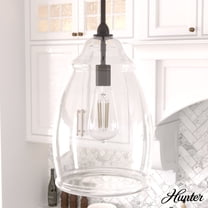 Hunter - Dunshire 1-light Noble Bronze, Small Pendant Light, Dimmable, Casual Style, Bell Shaped, for Bedrooms, Dining, Living Rooms - 19650
