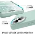 thumbnail image 3 of Silicone Case Designed for Apple iPhone 15 Liquid Silicone Case, 5 in 1 Bundle Phone Case with 2 Clear Tempered Glass and 2 Camera Lens Shockproof Case for Apple iPhone 15,Teal, 3 of 7