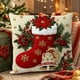 thumbnail image 1 of xihome Funda de cojn cuadrada de lino con forma de muñeco de nieve navideño de 45x45 cm. Decoracin festiva para el hogar., 1 of 6