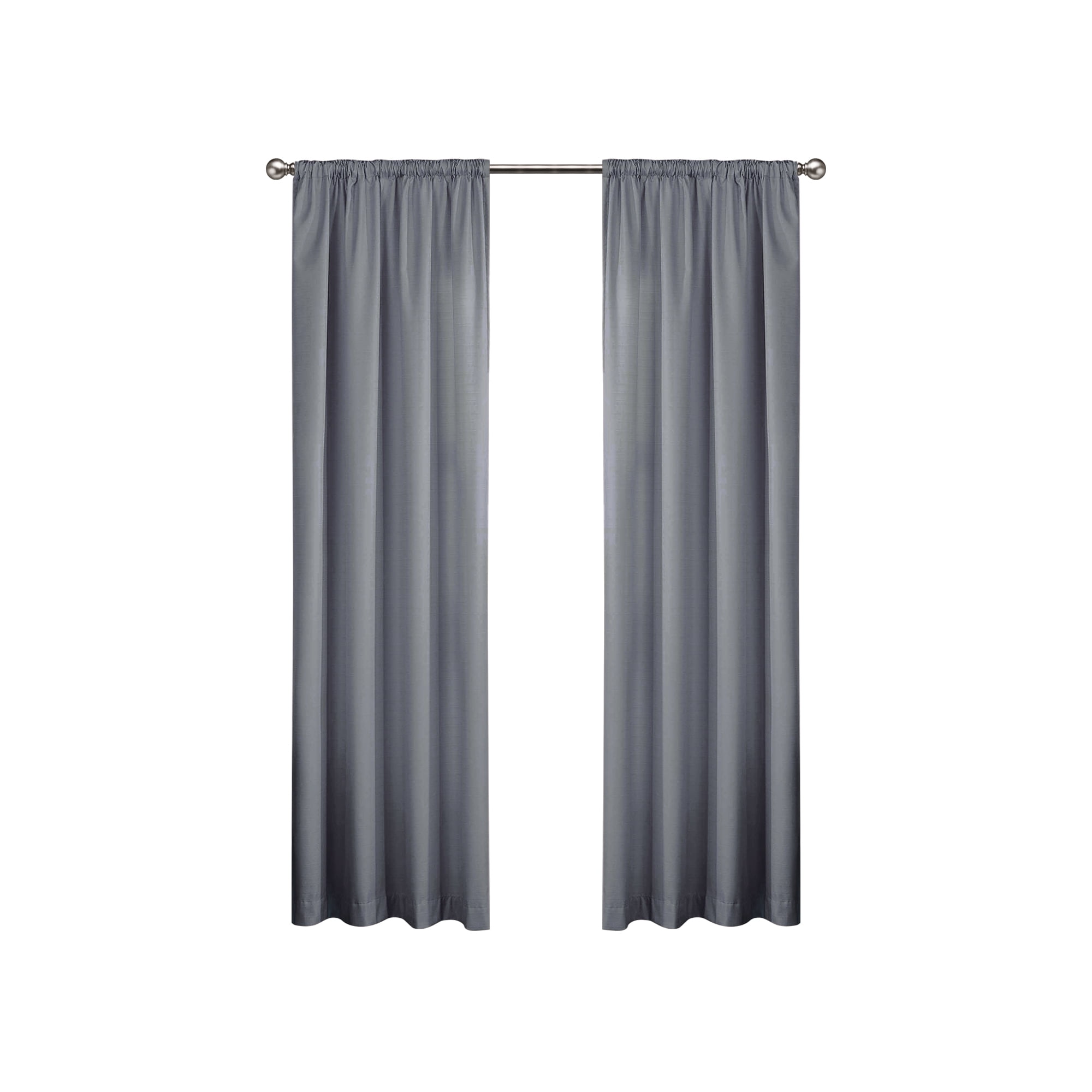 Eclipse Draft Stopper Room Darkening Fleece Lined Rod Pocket, Single Curtain Panel, Gray, 42" W x 84" L