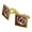 Gold, variant on Horseshoe Lucky Double Cowboy Brown Square Cufflink Set - Silver or Gold