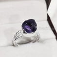 thumbnail image 4 of Natural Amethyst Ring, Rough Amethyst Gemstone Ring, Feb Birthstone, Twist Dual Band, 925 Sterling Silver, Womens Ring, Christmas, Thanksgiving, Handmade, Statement Jewelry, Rough Gemstone Jewelry, 4 of 6