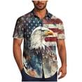 thumbnail image 2 of Aobny T-Shirts for Men American Flag Fourth of July Polos Collared Big & Tall Short Sleeve Tee Shirts Mens,White,L, 2 of 6