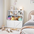thumbnail image 2 of Kids Toy Storage Organizer, Kids Bookshelf and Toy Storage, Toddlers Bookshelf Toy Organizer for Kids Rooms Playroom Bedroom Nursery Daycare, White, 2 of 7