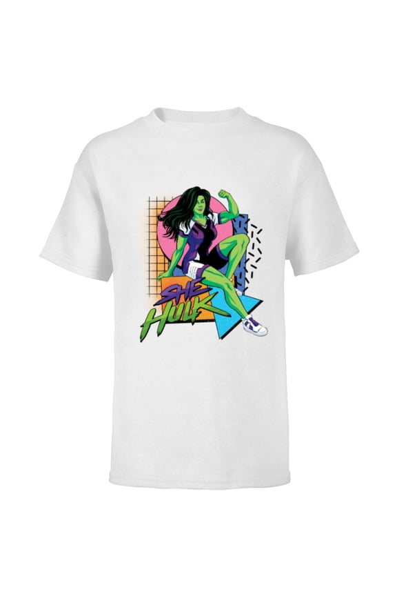Studios She-Hulk LA Retro Eighties Style Disney+ - Short Sleeve T-Shirt for Kids - Customized-White