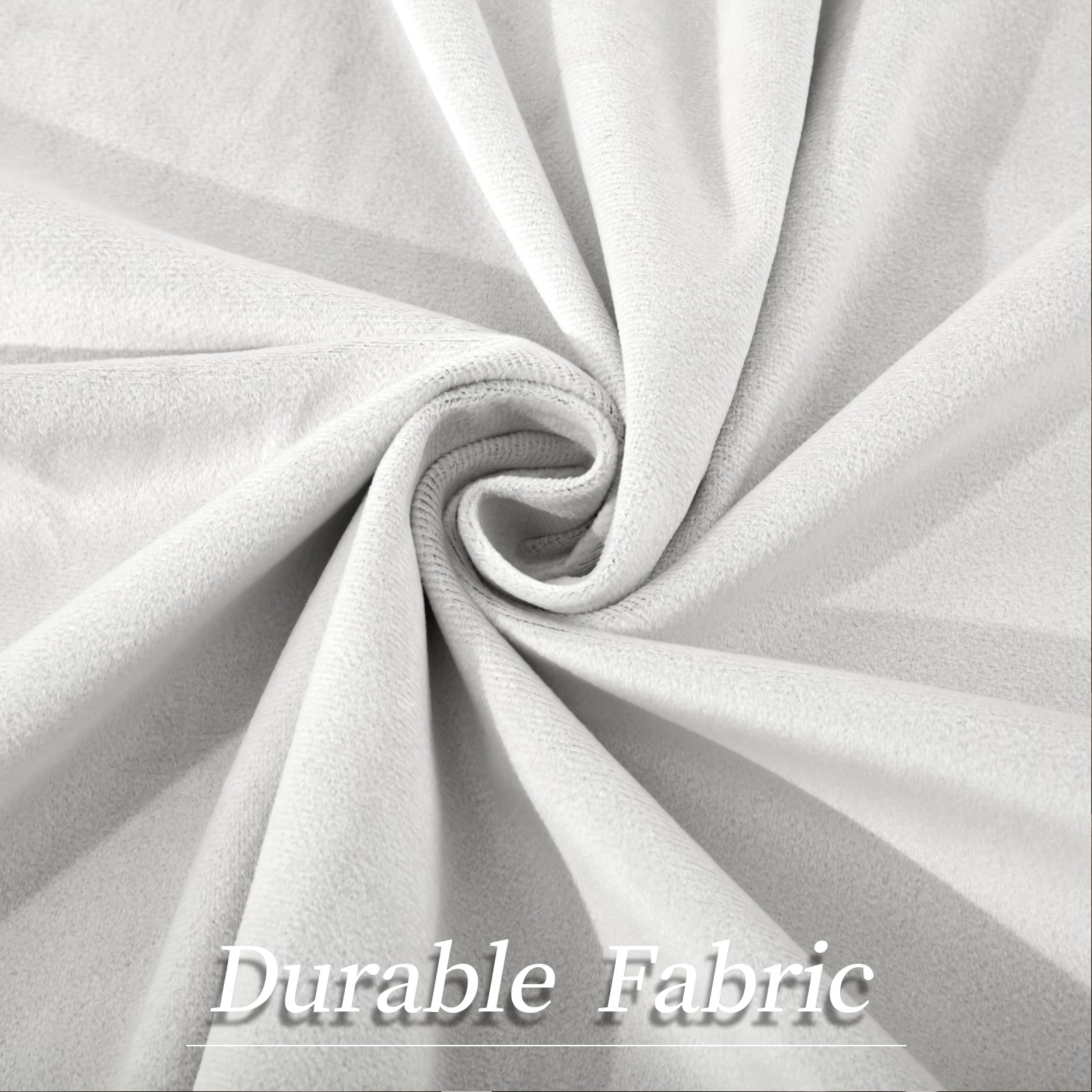Wisewater 2 Panels Velvet Curtains Grommet Curtains ,Patio Door Drapes, Light Blocking Curtain,Blackout Curtains, Pearl White, 52x84 inch